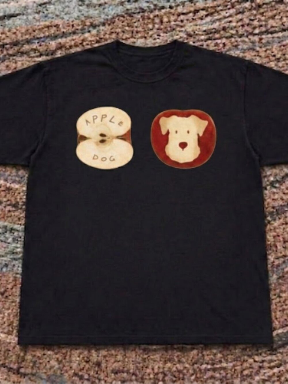 Creative "Apple Dog" Graphic T-Shirt